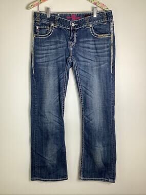 Rock & Roll Cowgirl Women's 32x32 Low Rise Medium Wash Bootcut Jeans G8-1